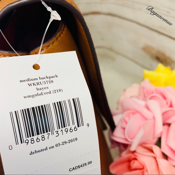 Kate Spade Hayes Medium Backpack Pebbled Leather - Picture 7 of 8